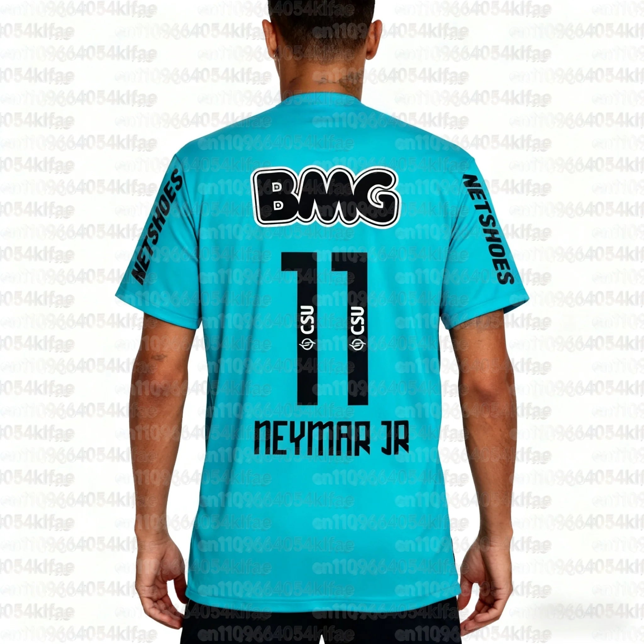 Santos Neymar Football Jersey for Men and Women Outdoor Sports Casual 3D Printing T-shirt Comfortable for Adults and Children