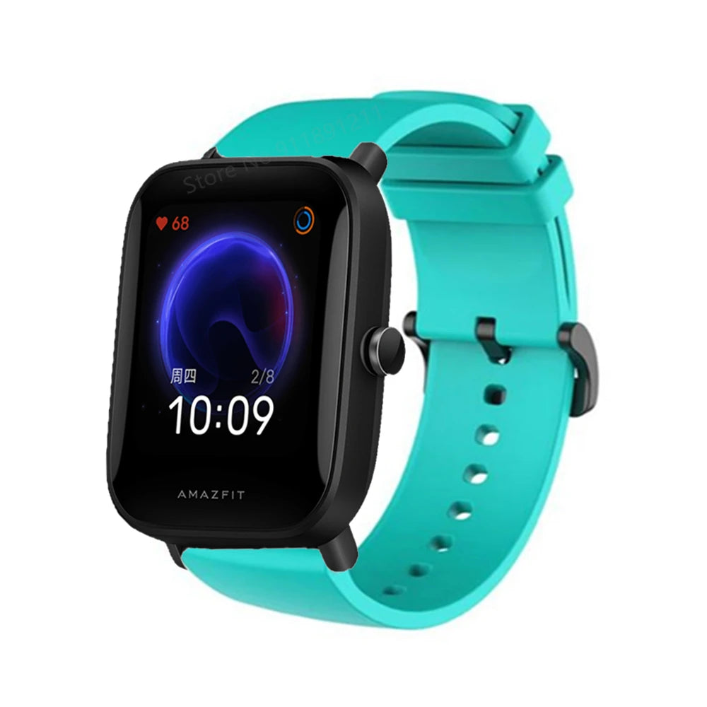 20mm Silicone Wrist Strap For Huami Amazfit Bip U Pro/Bip 3 Pro/S/GTS 4 2 Mini/GTS 4 3 2 2e Smart Watch Band Bracelet Wristband