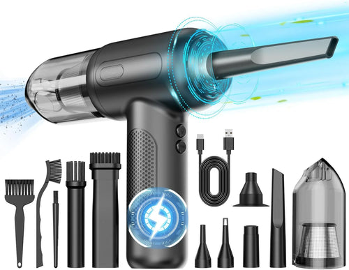 Air Duster - High-Power Suction, 6000mAh Dual-Purpose, Mini Handheld, Multi-Functional, One-Click Dusting, with Crevice Tool, Du