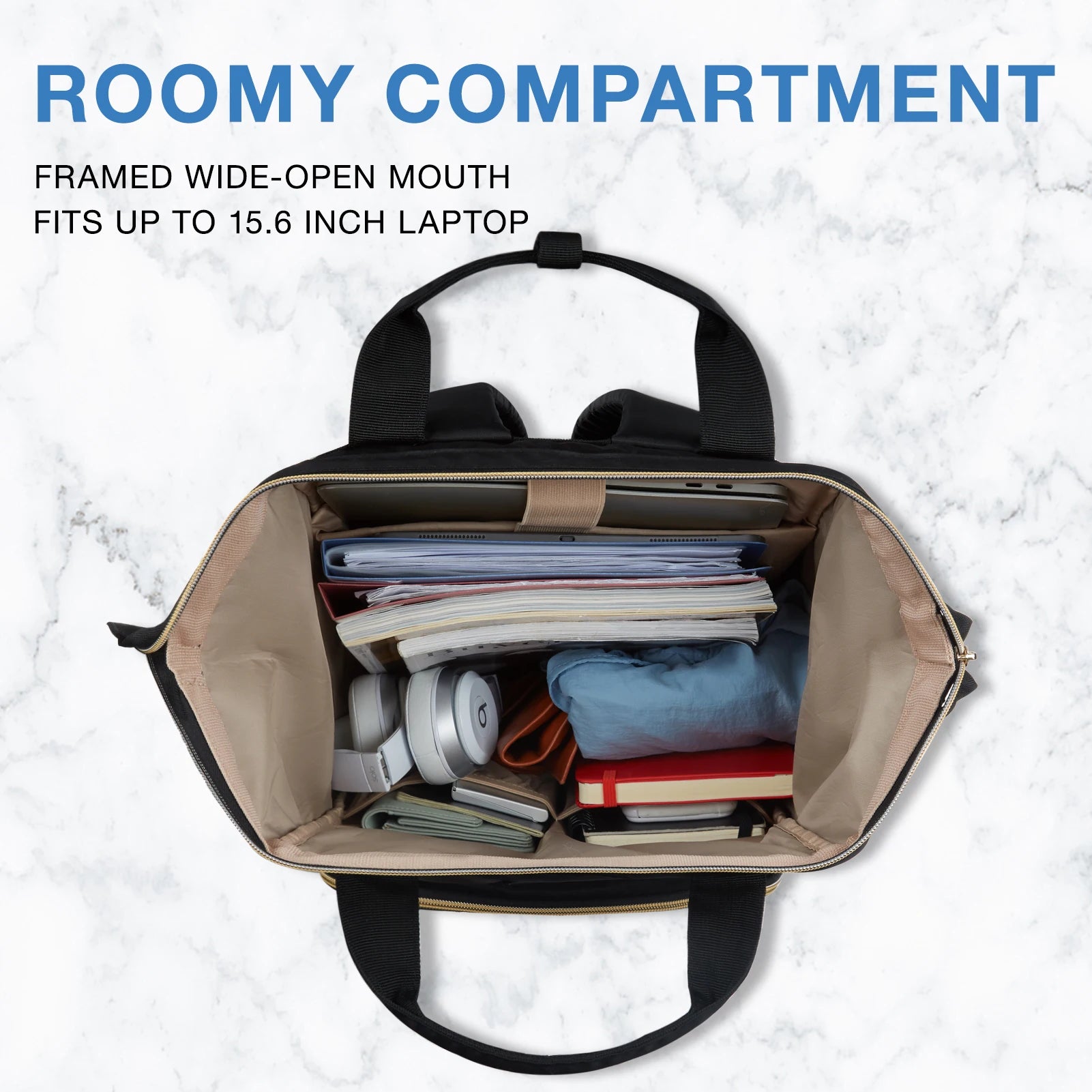 BAGSMART Laptop Backpack Waterproof Women Men Travel Business Bag Backpacks 15.6 Inch Notebook Back Pack for School College Work