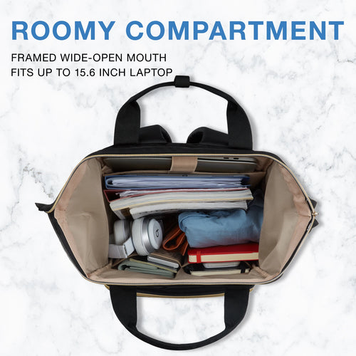 BAGSMART Laptop Backpack Waterproof Women Men Travel Business Bag Backpacks 15.6 Inch Notebook Back Pack for School College Work